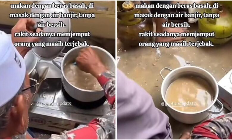 Masak nasi pakai air banjir