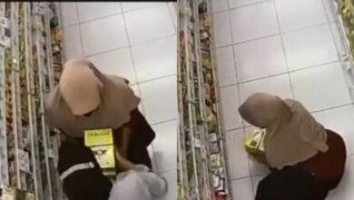 Sembunyi kotak susu dalam kain