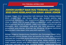 Johor Sambut Baik RUU Tribunal Antibuli 2025 Demi Keselamatan Anak-Anak