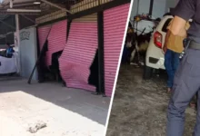 Pemandu selamat, kereta terbabas masuk kedai 'bundle'