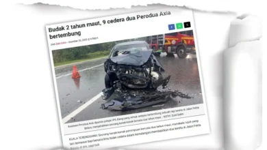 Dua Perodua Axia bertembung: Bayi 5 bulan pula meninggal dunia