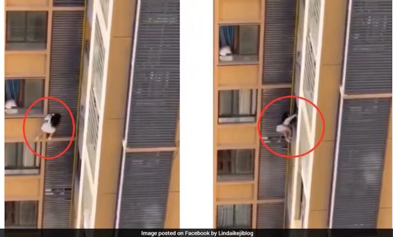 Skandal bergayut di balkoni, lari daripada isteri teman lelaki