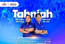 KUALA LUMPUR, 25 Jan – Pengerusi Wanita Barisan Nasional (BN), Datuk Seri Dr. Noraini Ahmad berkata kemenangan BN pada Pilihan Raya Kecil (PRK) Parlimen Kinabatangan dan Dewan Undangan Negeri (DUN) Lamag merupakan satu amanah besar daripada masyarakat setempat yang perlu digalas dengan penuh tanggungjawab. Beliau berkata, kemenangan tersebut membuktikan keyakinan dan kepercayaan rakyat terhadap kepimpinan serta perjuangan Barisan Nasional yang konsisten memperjuangkan nasib rakyat dan membawa agenda pembangunan negara.