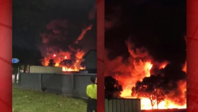 Kilang pemprosesan sisa minyak terbakar di Olak Lempit