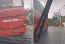 Sudah bunyikan siren, bas tetap ke tengah halang ambulans