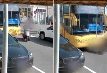 Wanita 87 tahun terperosok bawah bas