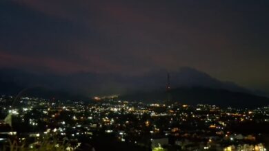 Selepas langit berdentum, cahaya merah pula muncul