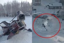 Helikopter tersangkut kabel ski