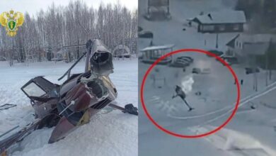 Helikopter tersangkut kabel ski