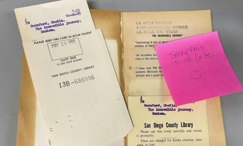 Pinjam buku tahun 1980, bulan ini baru pulangkan