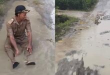 Penghulu mandi lumpur, jalan 6 kilometer rosak belum dibaiki