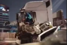 Pemandu, kelindan lori maut tercampak dari Lebuhraya SPE