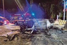 2 rentung dalam kebakaran kereta di Plaza Tol Jitra