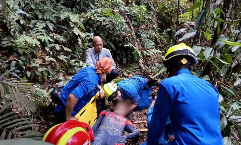 'Spiderman' terjatuh di Bukit Dinding
