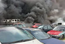 Grass fire damages local council vehicle storage in Puchong