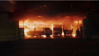 Fire destroys warehouse storing oranges, dates and onions