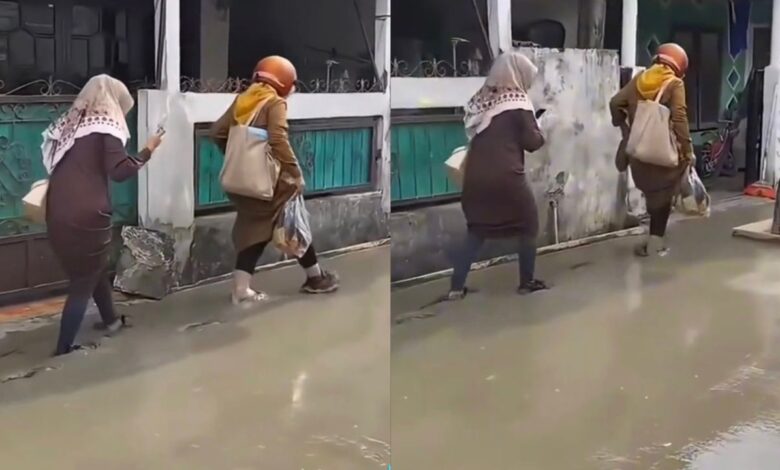 Wanita selamba pijak jalan baru diturap