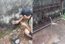 Buang sisa kumbahan di tanah kubur