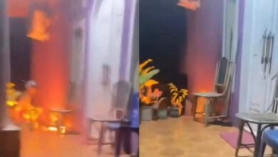 Rumah penghulu dibaling bom, batu