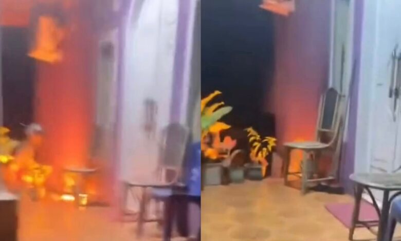 Rumah penghulu dibaling bom, batu