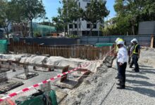 Tapak pembinaan tempat nahas lori simen diarah henti kerja