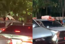 Bosan jalan jem, pelancong meniarap atas SUV