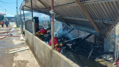 8 rumah terbakar di Kudat, seorang lelaki melecur