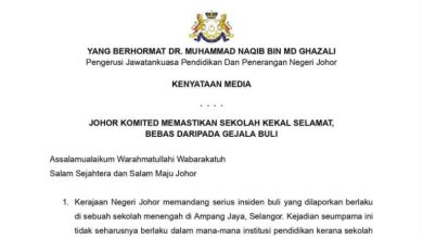 Johor Komited Pastikan Sekolah Kekal Selamat, Bebas Gejala Buli