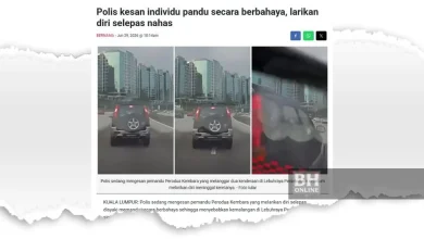 Pandu melulu di Lebuh Raya Persekutuan: Pemandu Perodua Kembara, isteri ditahan