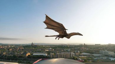 Naga terbang di langit Scotland