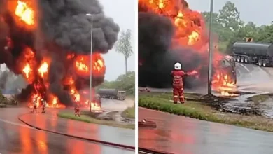 2 feared dead after fiery crash involving tanker, car