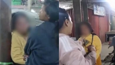 Wanita curi sayur diikat pada tiang elektrik