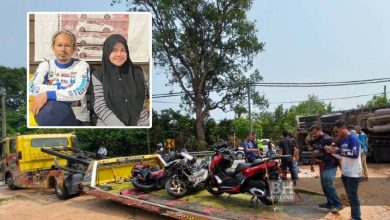 Suami isteri maut, 3 cedera nahas lori dan 3 motosikal berkonvoi