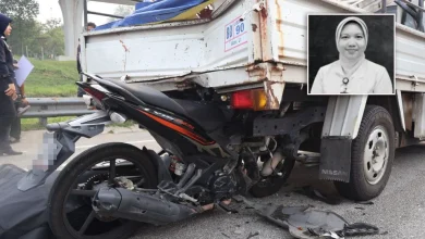 Suami isteri maut, motosikal berlanggar dengan lori