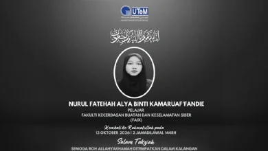 Al-Fatihah untuk Nurul Fatehah, pelajar UTeM meninggal selepas ziarah pusara ibu