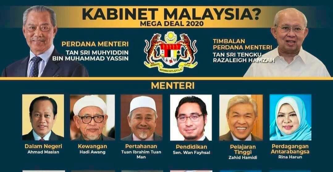 Poster Mega Deal 2020 'Kabinet Malaysia', Muhyiddin PM, Ku ...