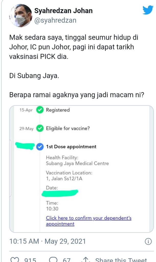 Cara batalkan temujanji vaksin