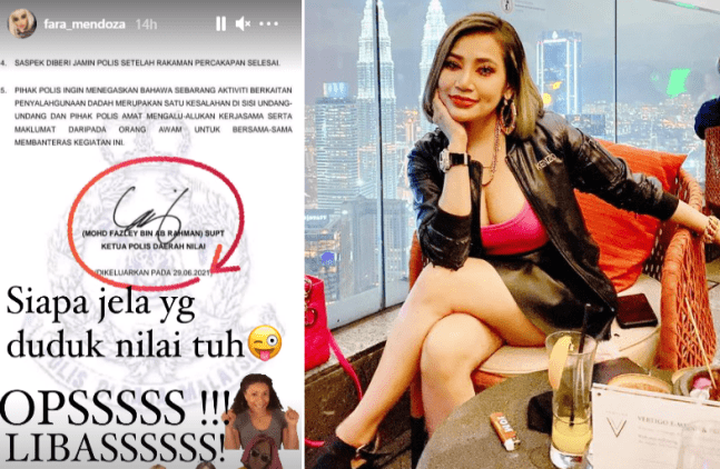 Fara Mendoza Dedah Siapa Artis Wanita yg Ditahan Semalam