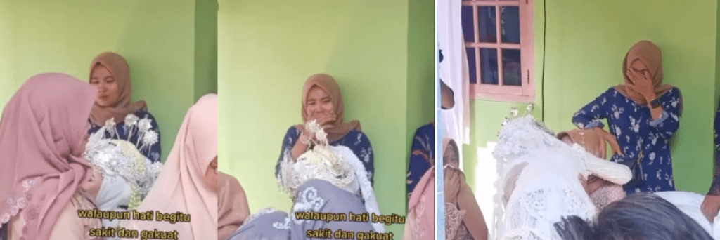 Isteri Pertama Menangis Melihat Suami Bersama Madu Di Majlis Persandingan Mereka [VIDEO] 