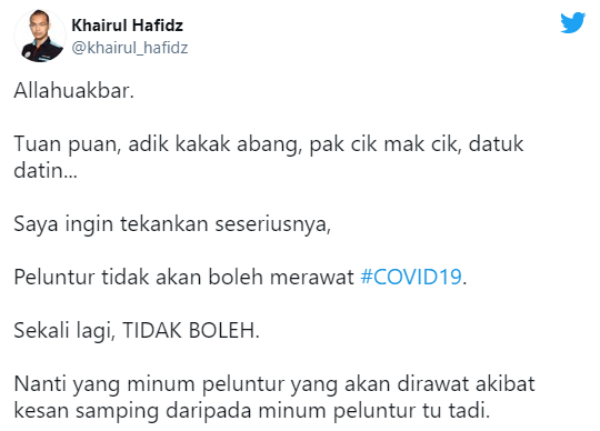 [VIDEO] Biar Betul?! Minum Teh Campur Clorox, Pak Cik Ini ‘Dakwa’ Mampu Bunuh COVID-19 Dalam Badan