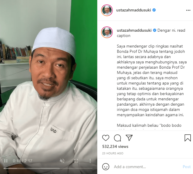 Isu Jodoh Lambat :‘Bukan Maksud Membodohkan Diri, Bahkan Merujuk Kepada Merendahkan Diri’ – Ustaz Ahmad Dusuki