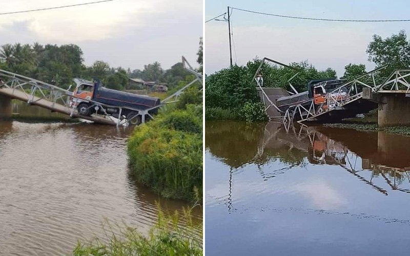 Jambatan runtuh angkara pemandu lori elak SJR