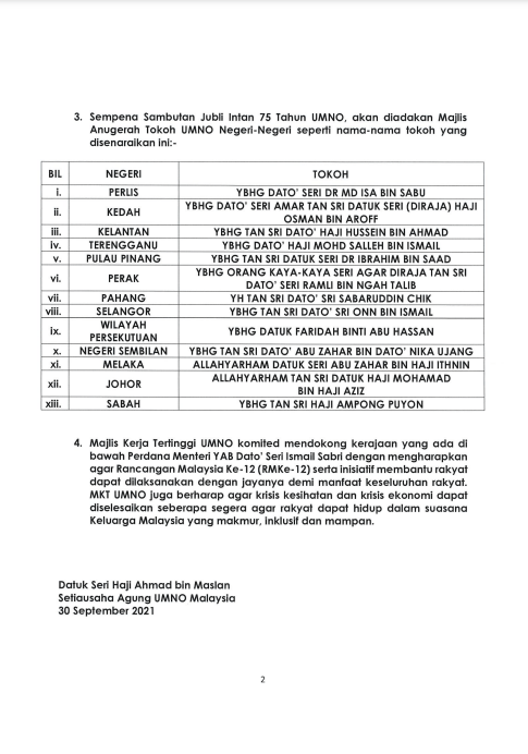 Mesyuarat Cawangan Umno Bermula 15 Okt Bahagian Serentak 18 Dis Pau Pada Jan 2022 — Mykmunet 8362