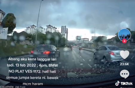 Langgar Lari 3 Motosikal Dalam Tempoh 1 Jam, Netizen Buru Pemandu BMW (Video) — MYKMU.NET
