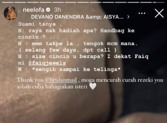 PU Riz Hadiahkan Neelofa Cincin, Doakan Suami Sentiasa Murah Rezeki