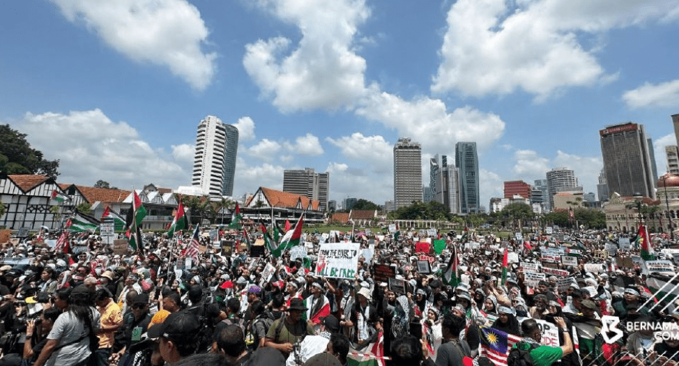 Himpunan Solidariti Palestin Di Dataran Merdeka Dihadiri Ribuan Rakyat