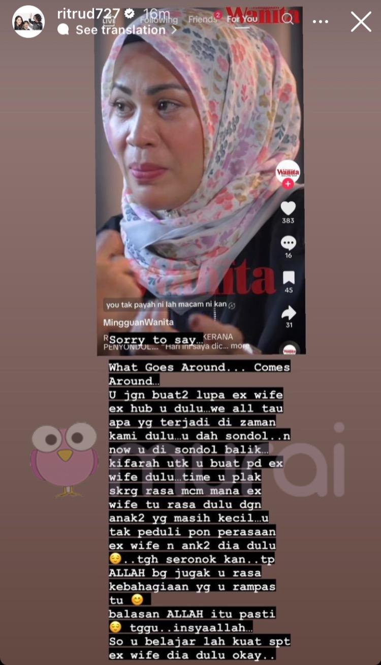 Rita Rudaini Dedah Kisah Lama Bekas Isteri Safee Sali, Fitria Elfina?