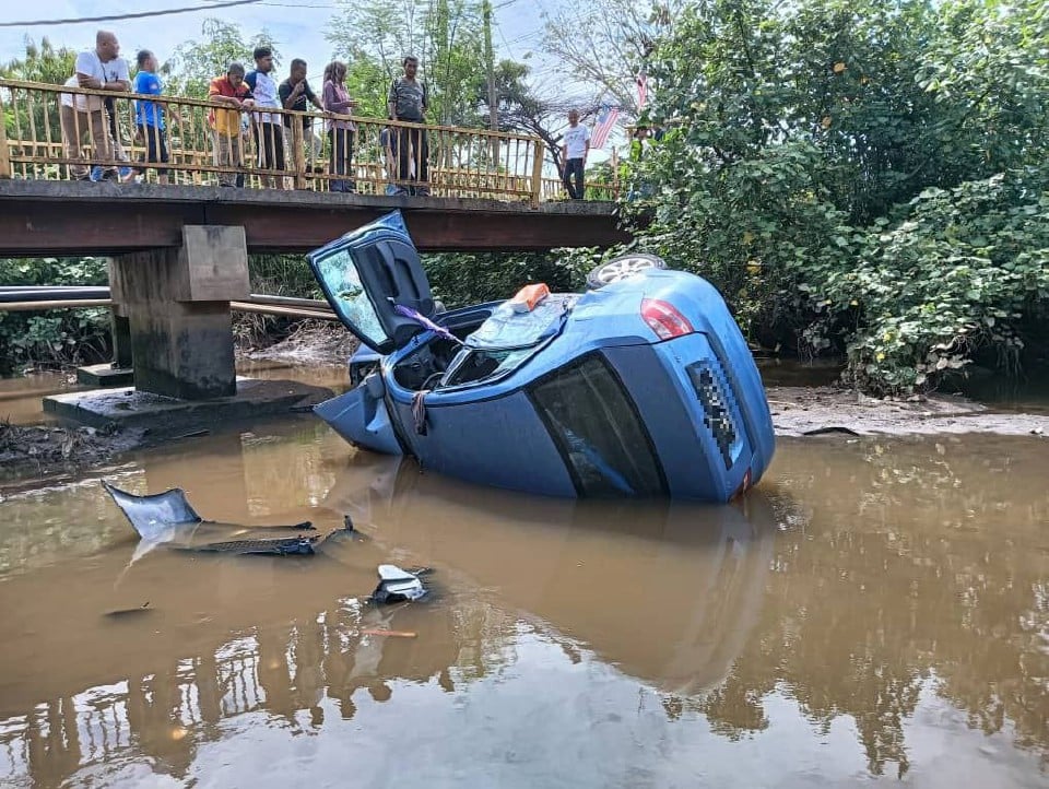 Suami wanita maut kereta dipandu terbabas dalam sungai meninggal dunia di hospital