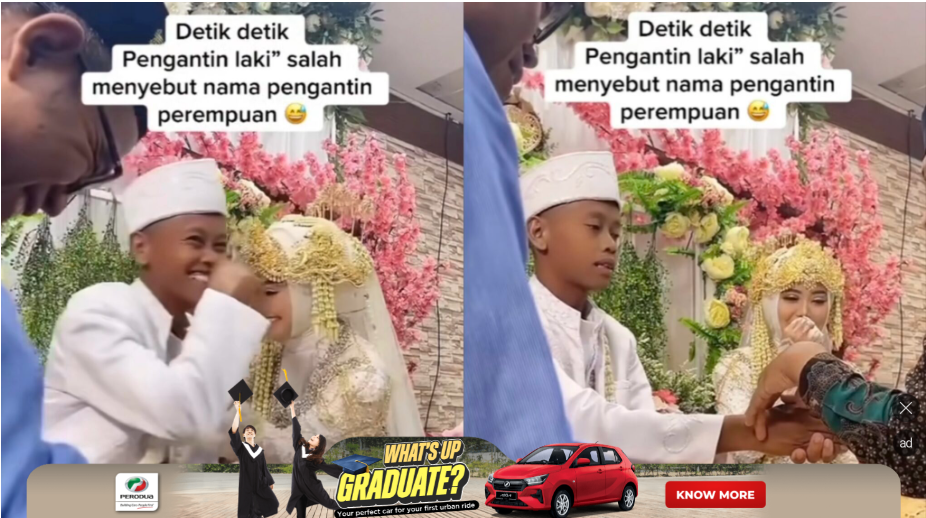 Ehem, pengantin silap sebut nama bakal isteri semasa akad nikah