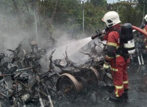 130 motosikal dalam depoh simpanan DBKL terbakar